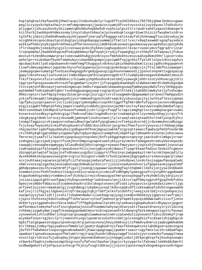 Random Character String Document | PDF
