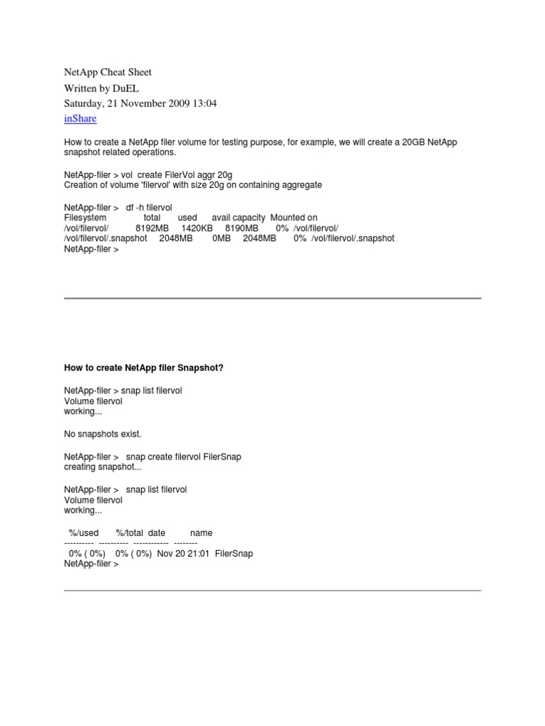 Netapp Cheat Sheet : How the show commands work – YLJFQE