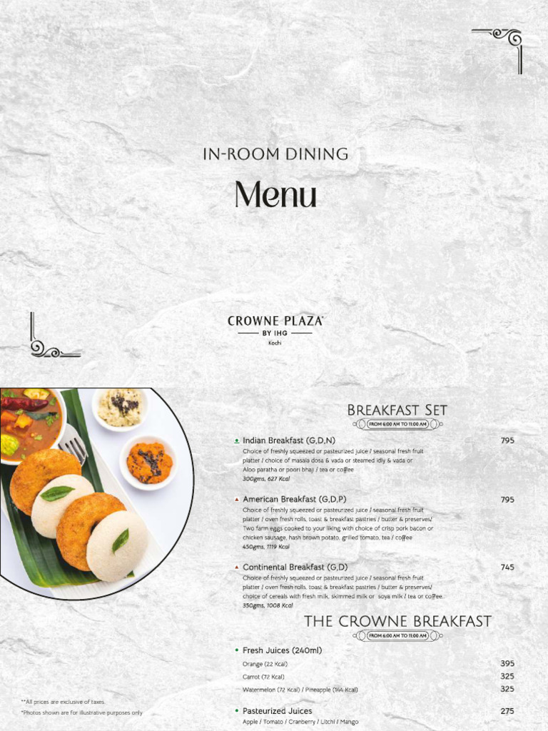 In-Room Dining Menu Overview | PDF | Hamburgers | Curry