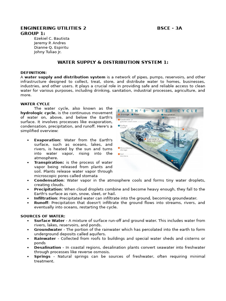 Water Supply and Treatment Systems Overview | PDF | Water Purification ...