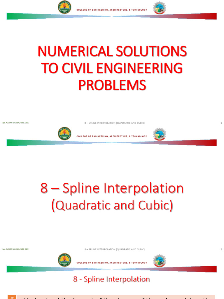 NS 8 - Quadratic Spline and Cubic Spline Interpolation | PDF ...