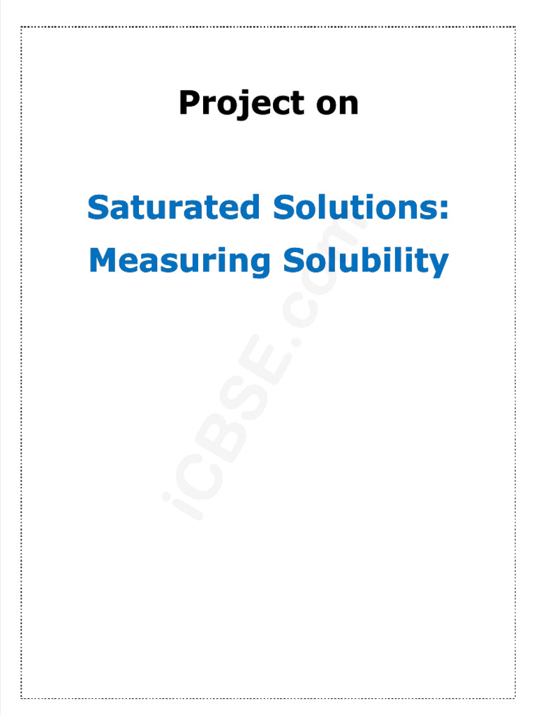Measuring Solubility in Saturated Solutions | PDF | Solvation | Water