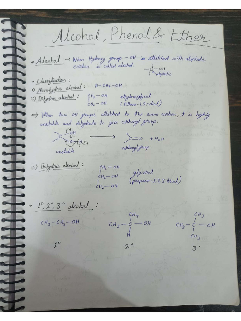 Alcohol, Phenol & Ether | PDF