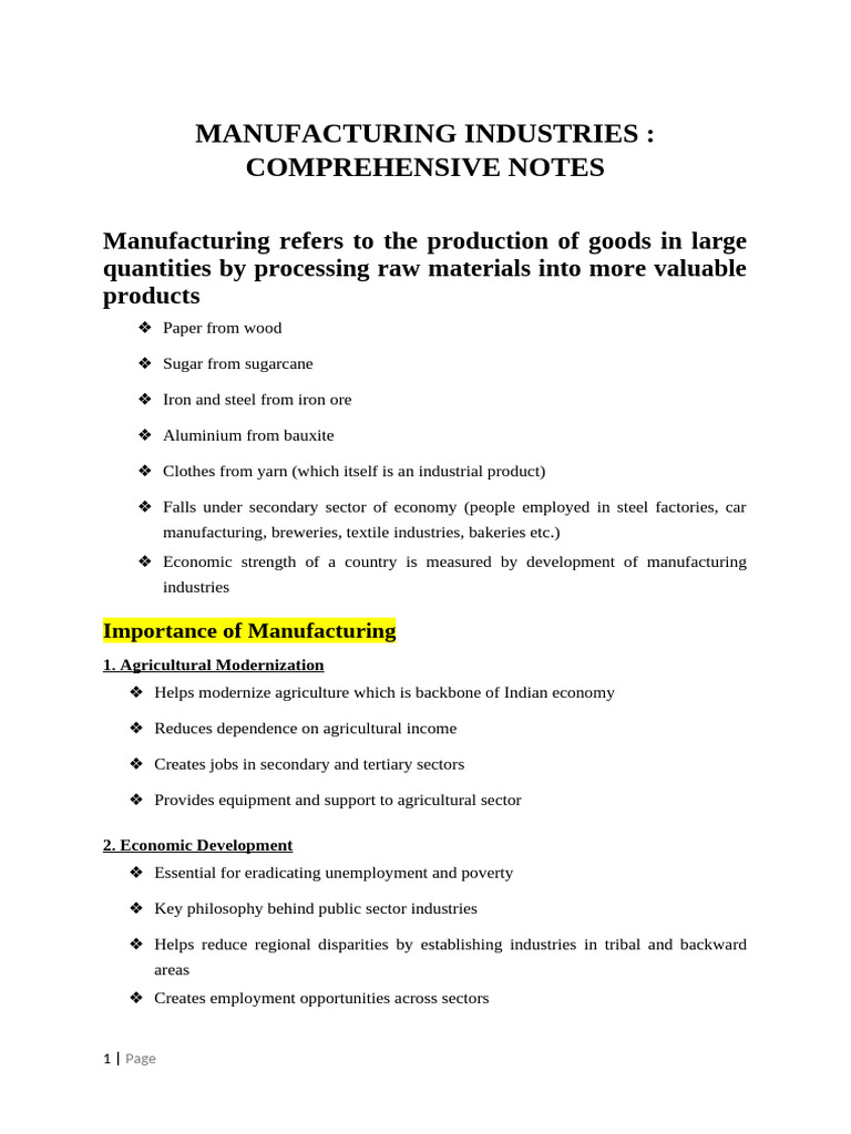 Overview of Manufacturing Industries | PDF | Pollution | Materials