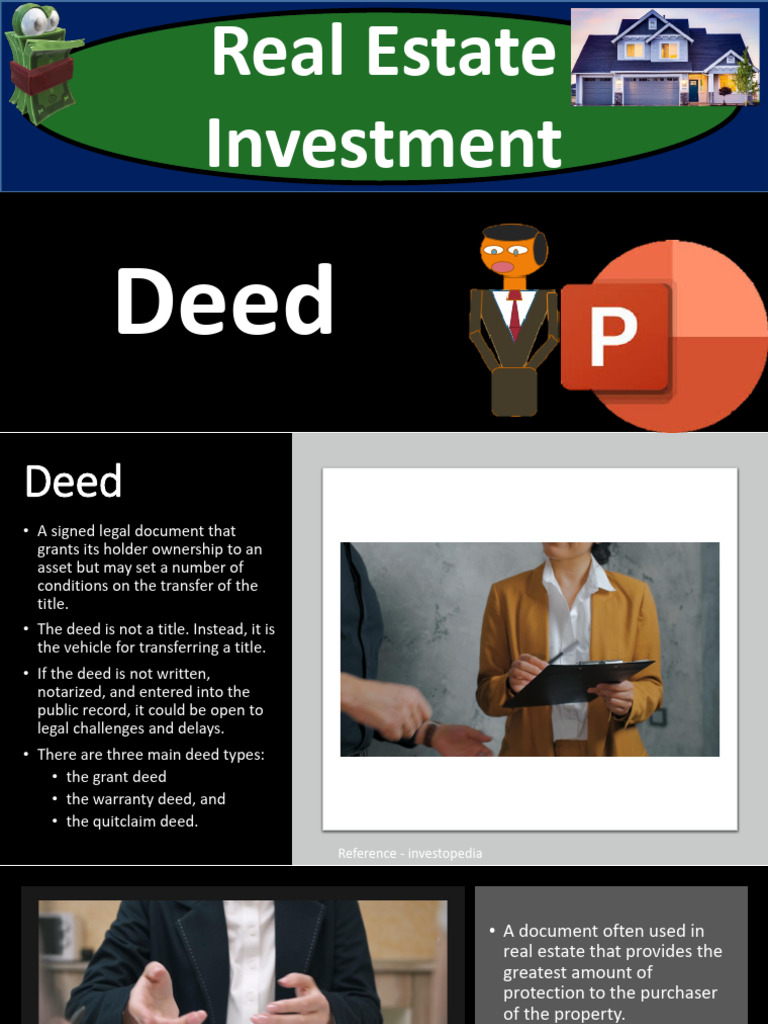 Types of Real Estate Deeds Explained | PDF | Deed | Conveyancing