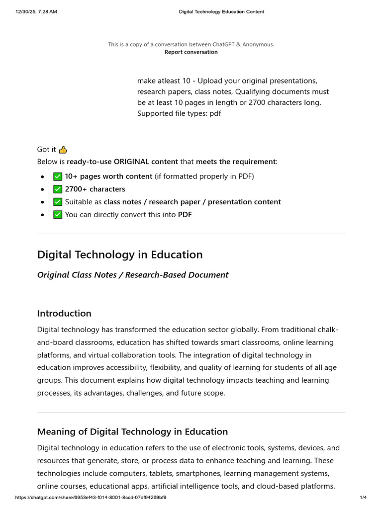 Digital Technology Education Conten55 | PDF | Educational Technology ...