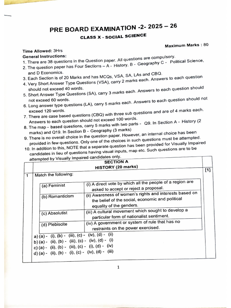 SST Pre Board 2 | PDF