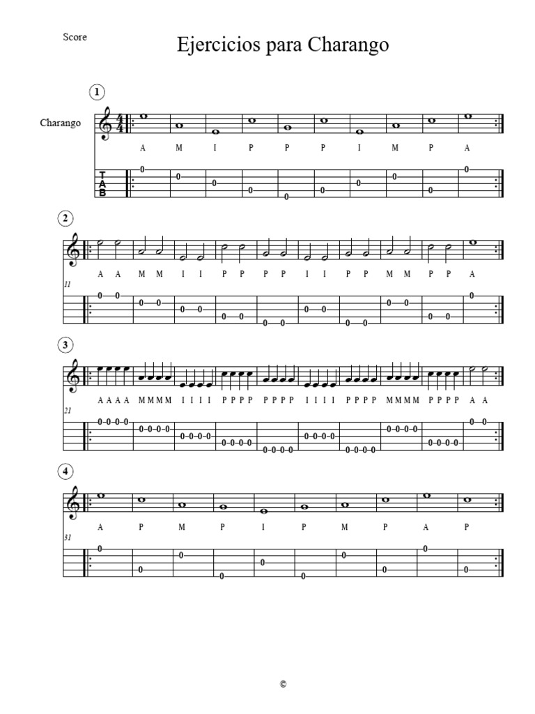 Ejercicios para Charango 4A - 4B | PDF