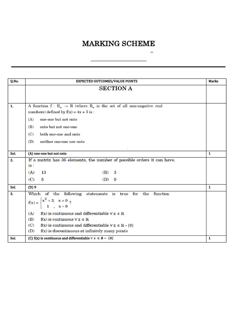 Mathematics Marking Scheme 041 | PDF | Chess Openings | Chess