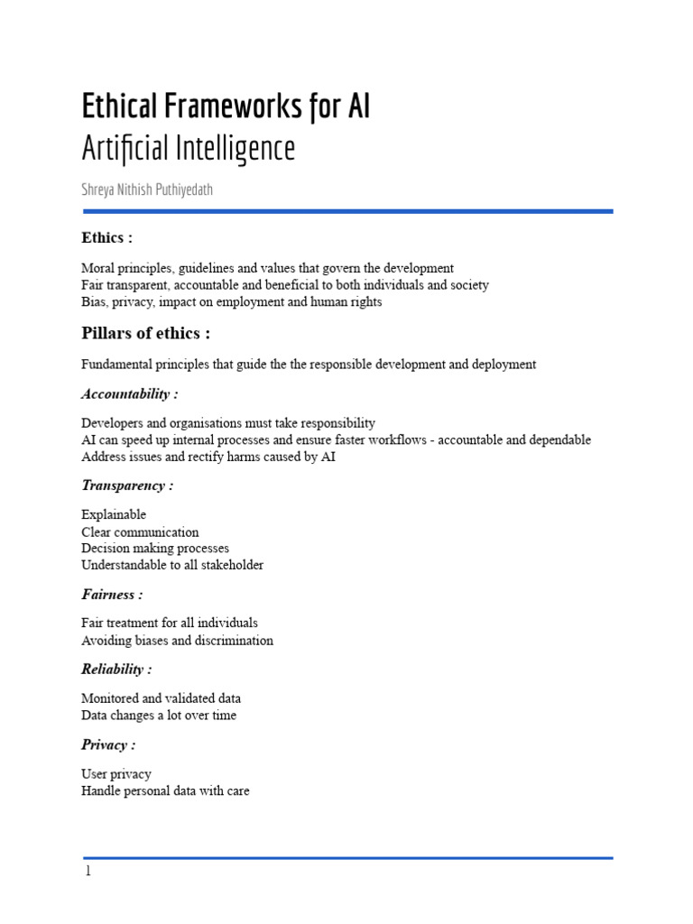 Ethical Frameworks of AI - AI | PDF | Artificial Intelligence ...