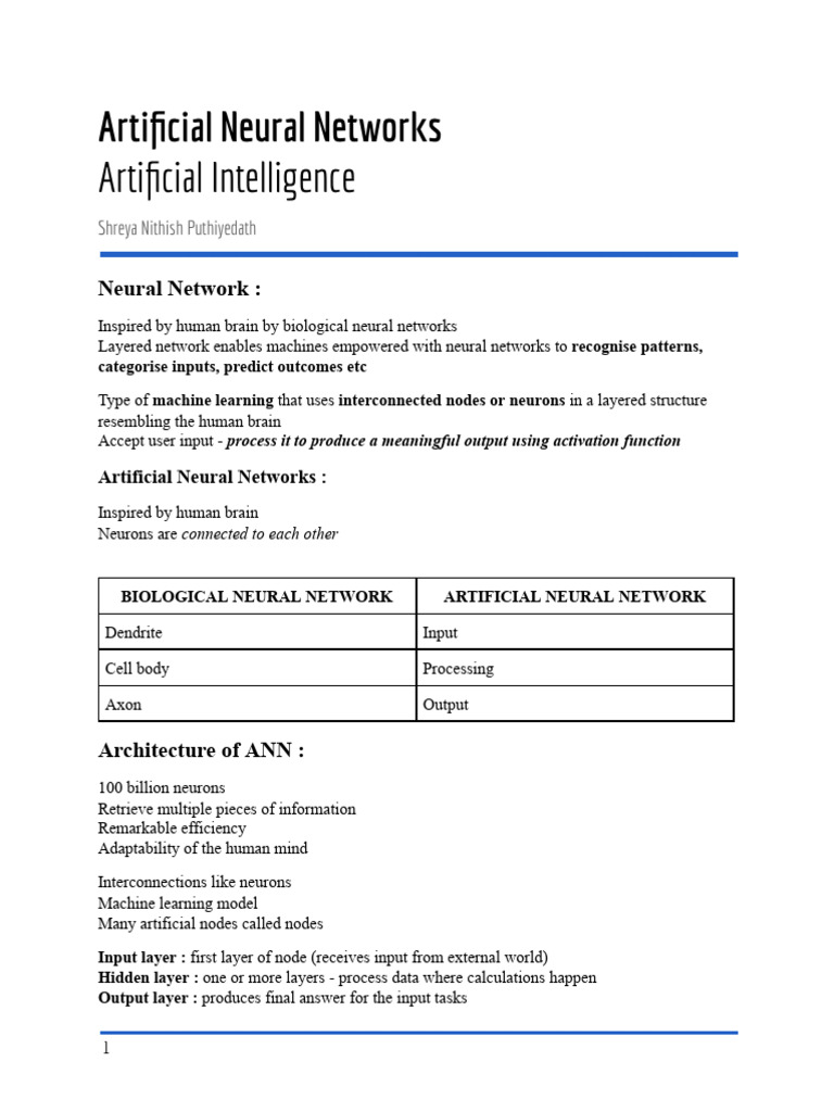 Understanding Artificial Neural Networks | PDF