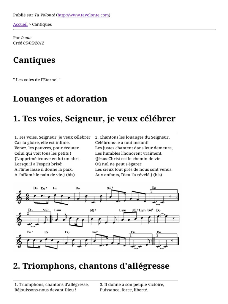 Cantiques de louange et adoration | PDF | Dieu | Jésus