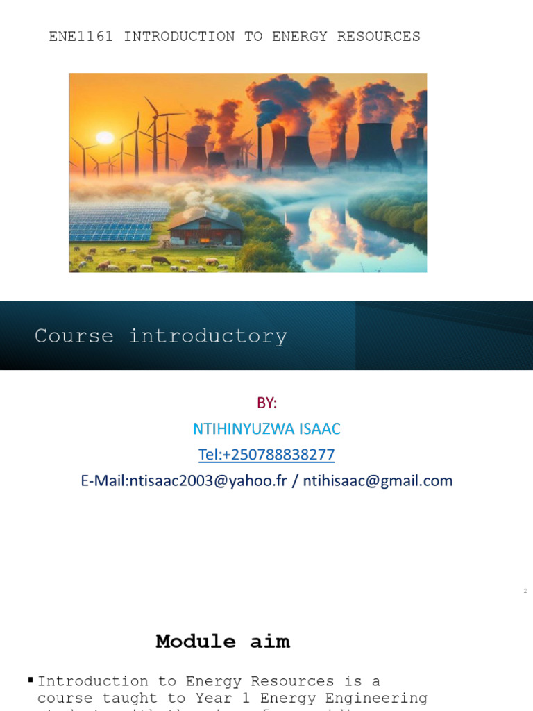 Introduction to Energy Resources Course | PDF | Energy Development | Fuels