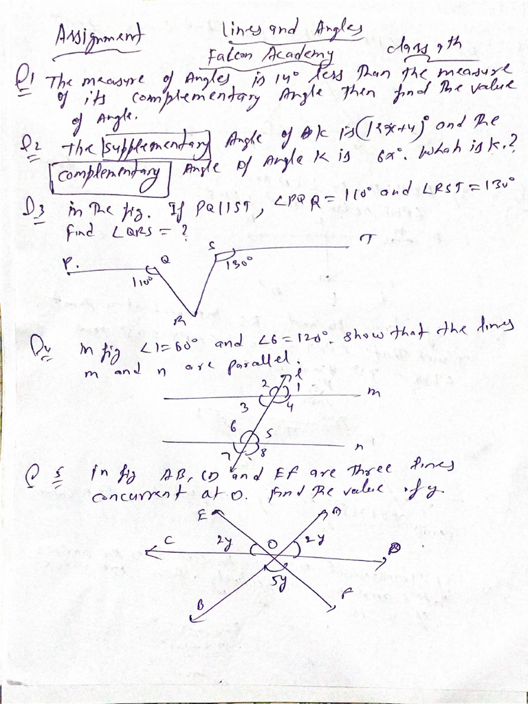 9th Class Lines Angle | PDF