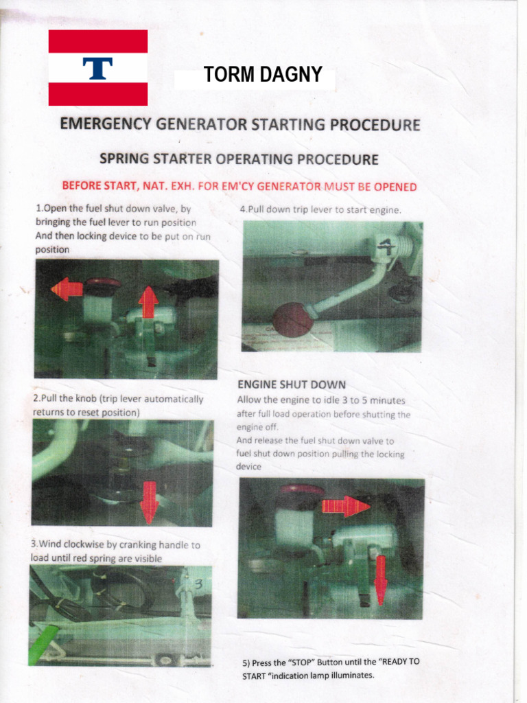 Emcy Gen Starting Procedure | PDF