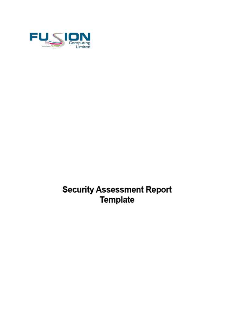 Security Assessment Report Template | PDF | Risk | Methodology