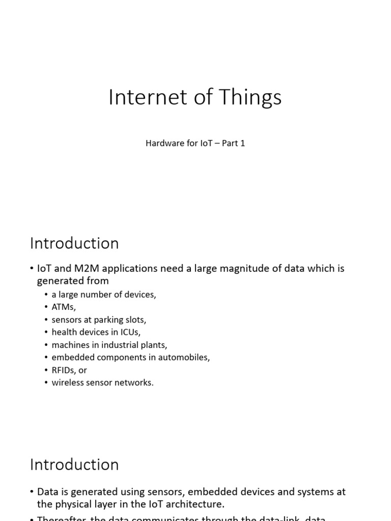 IoT - Unit 2 P1 | PDF | Analog To Digital Converter | Sensor