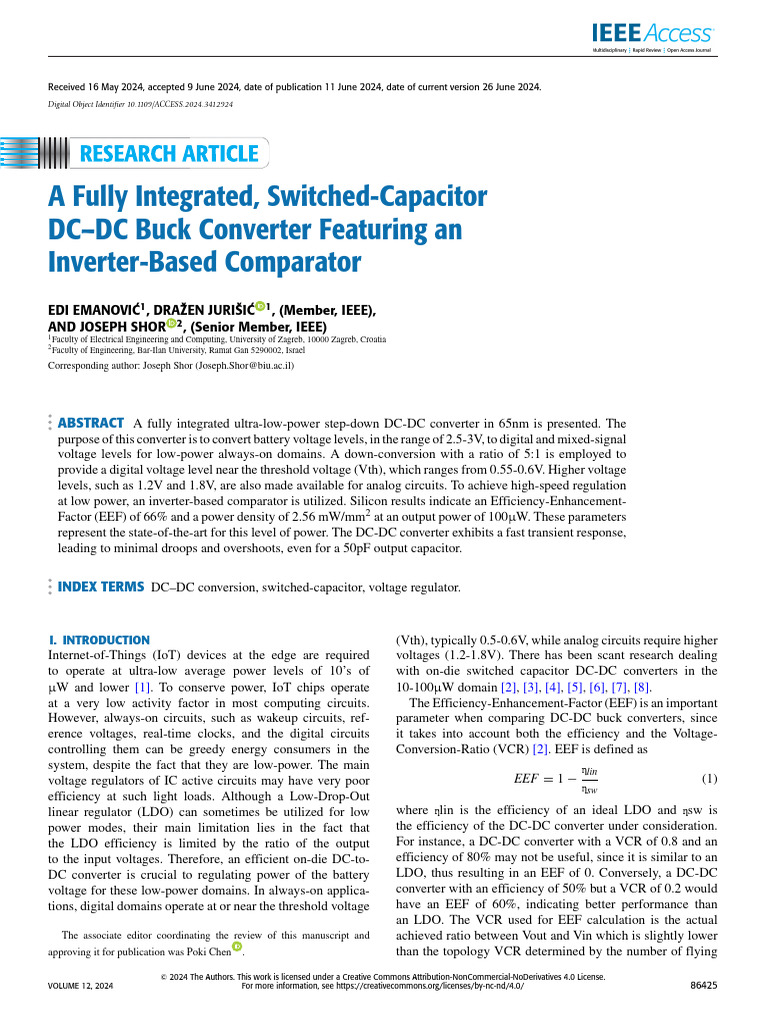 A Fully Integrated Switched-Capacitor DCDC Buck Converter Featuring An ...