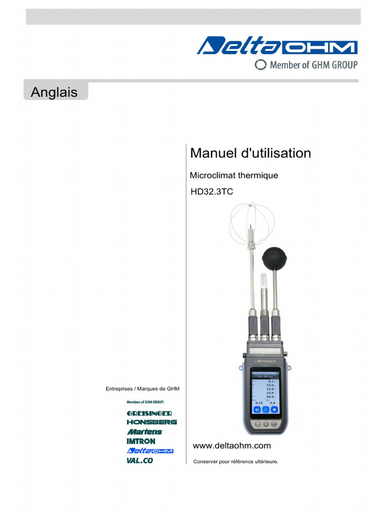 Instrument HD32.3TC pour microclimat | PDF | Température