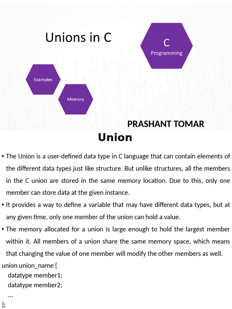 Unit 4 Union | PDF | Pointer (Computer Programming) | Software Development