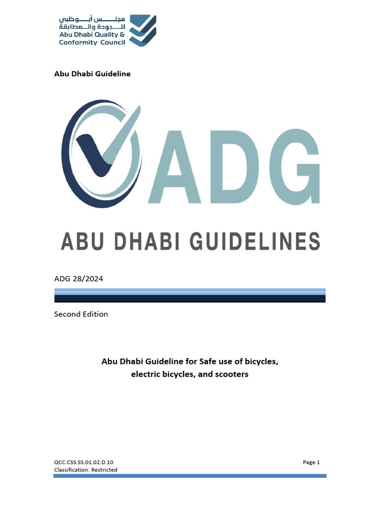 Abu Dhabi Guidelines en | PDF | Motorcycle | Vehicles