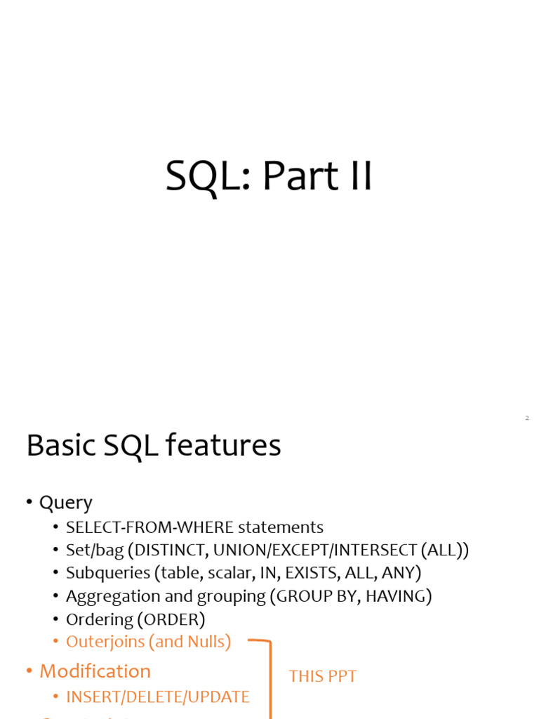04-sql-partII | PDF | Databases | Data Management Software
