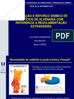 Avaliação e reforço sismico de edificios de alvenaria. Comparações.