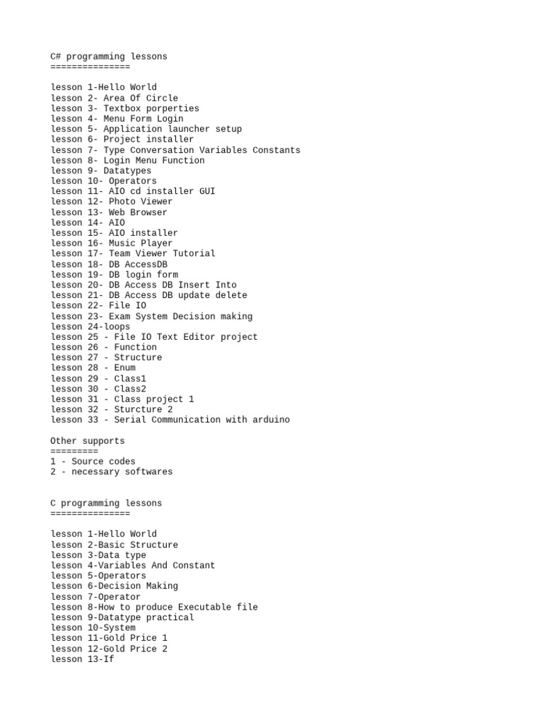 Comprehensive Programming Lessons Guide | PDF | Php | Python ...