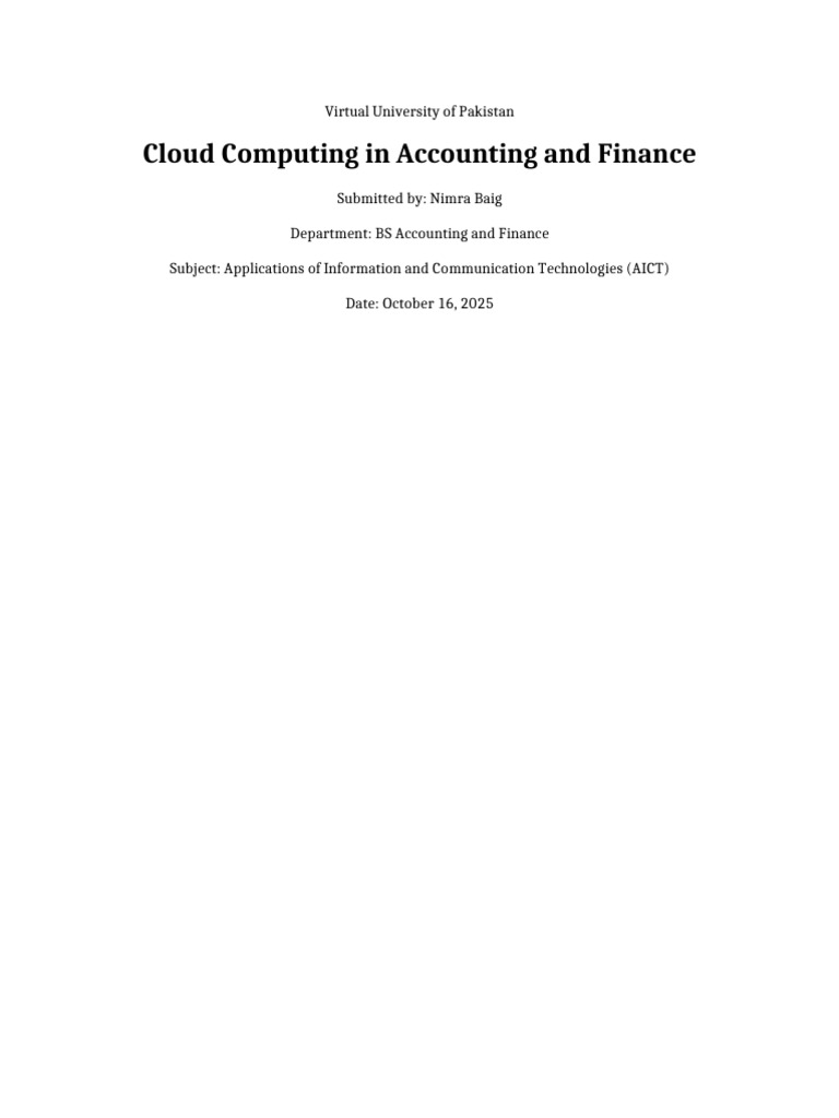 Cloud Computing in Accounting & Finance | PDF | Cloud Computing ...