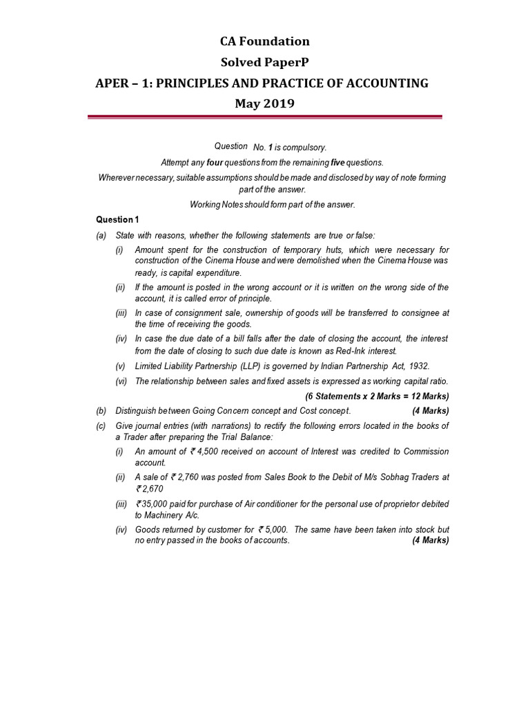 Accounting Principles and Practices Exam Guide | PDF | Debits And ...