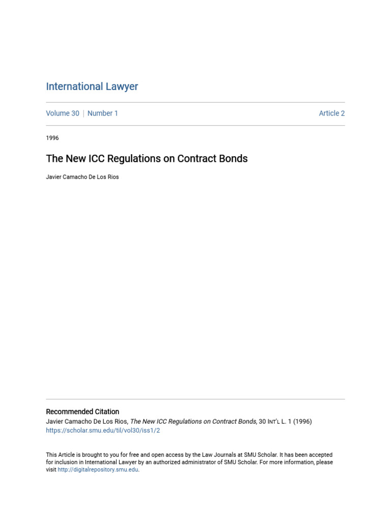 The New ICC Regulations On Contract Bonds | PDF | Surety | Indemnity
