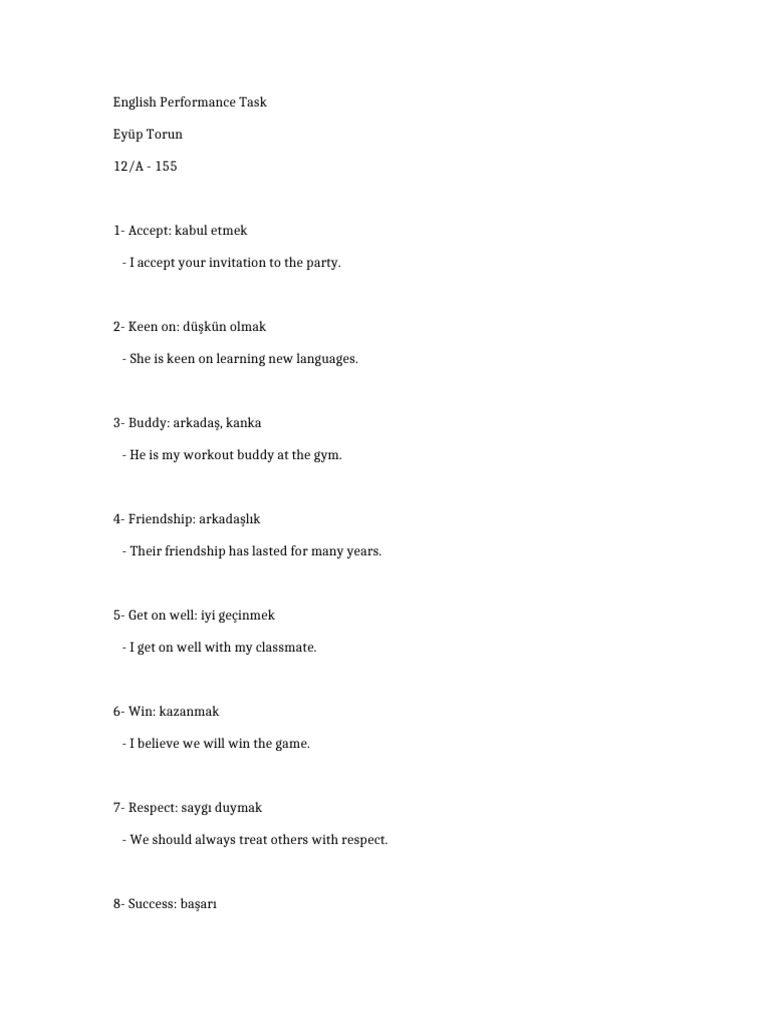 English Performance Task | PDF