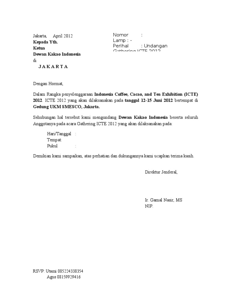 Draft Surat Undangan Gathering Icte 2012