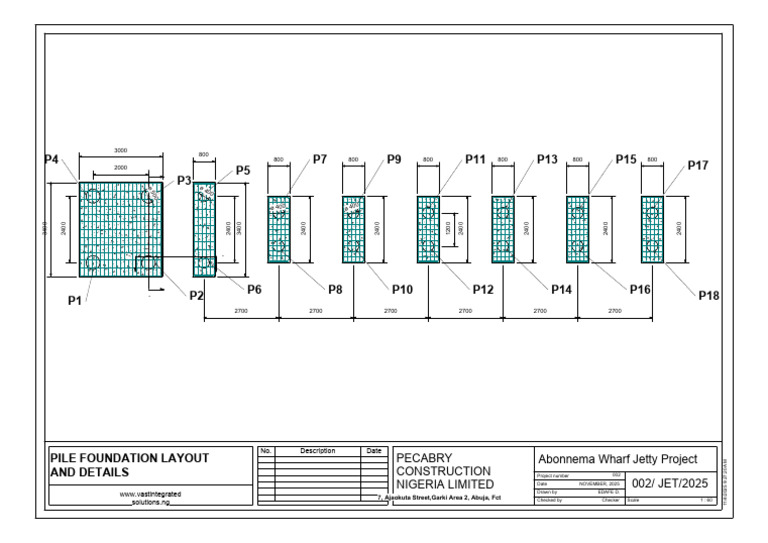 Pile Foundation Layout for Abonnema Wharf | PDF