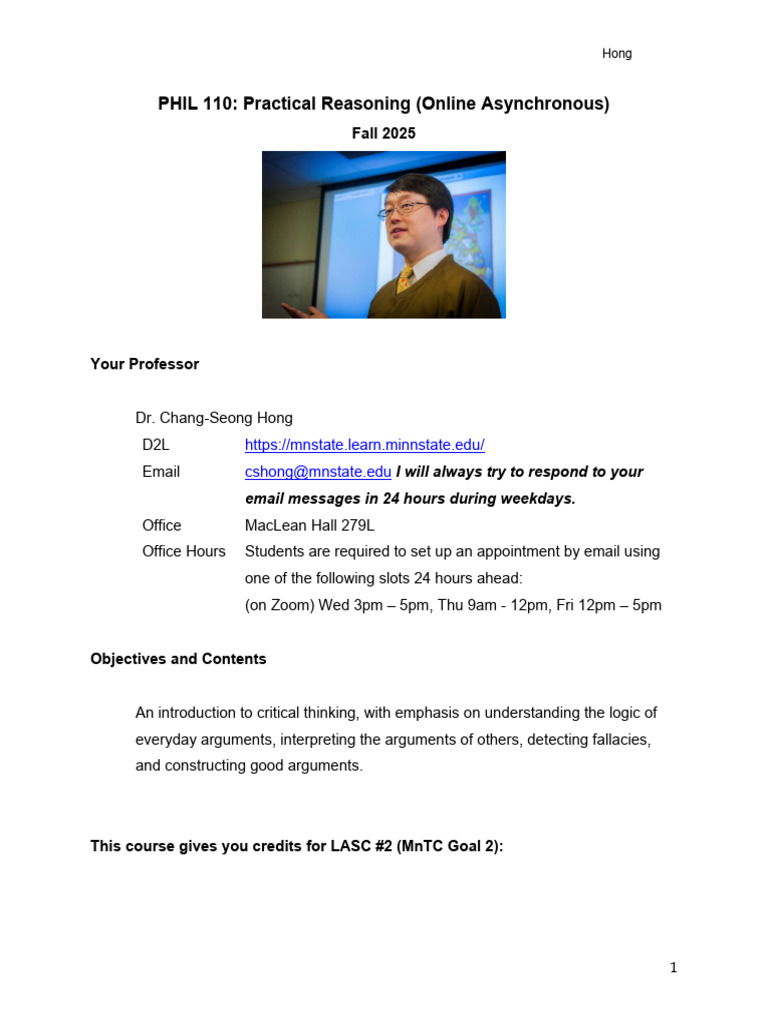 PHIL 110: Online Critical Thinking Course | PDF | Fallacy | Argument