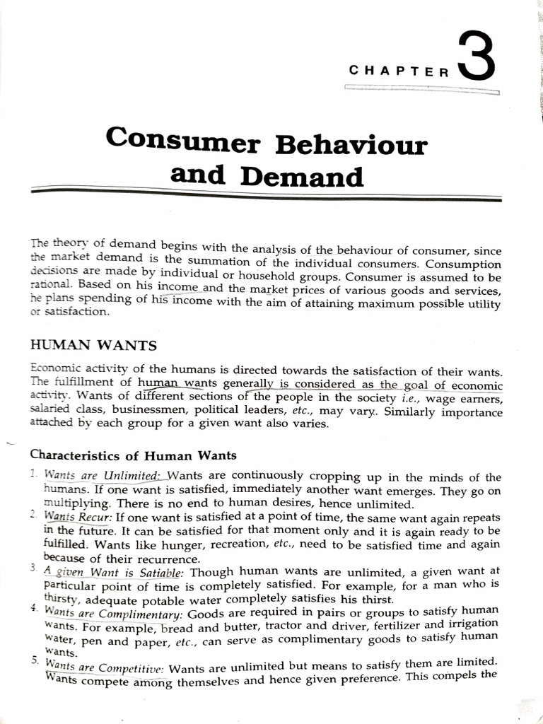 CH 3 Consumer Behaviour and Demand | PDF