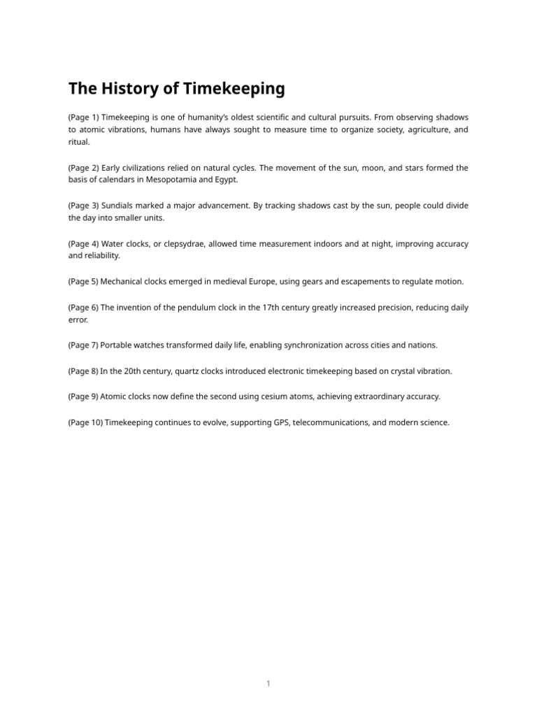 PDF 1 – the History of Timekeeping | PDF