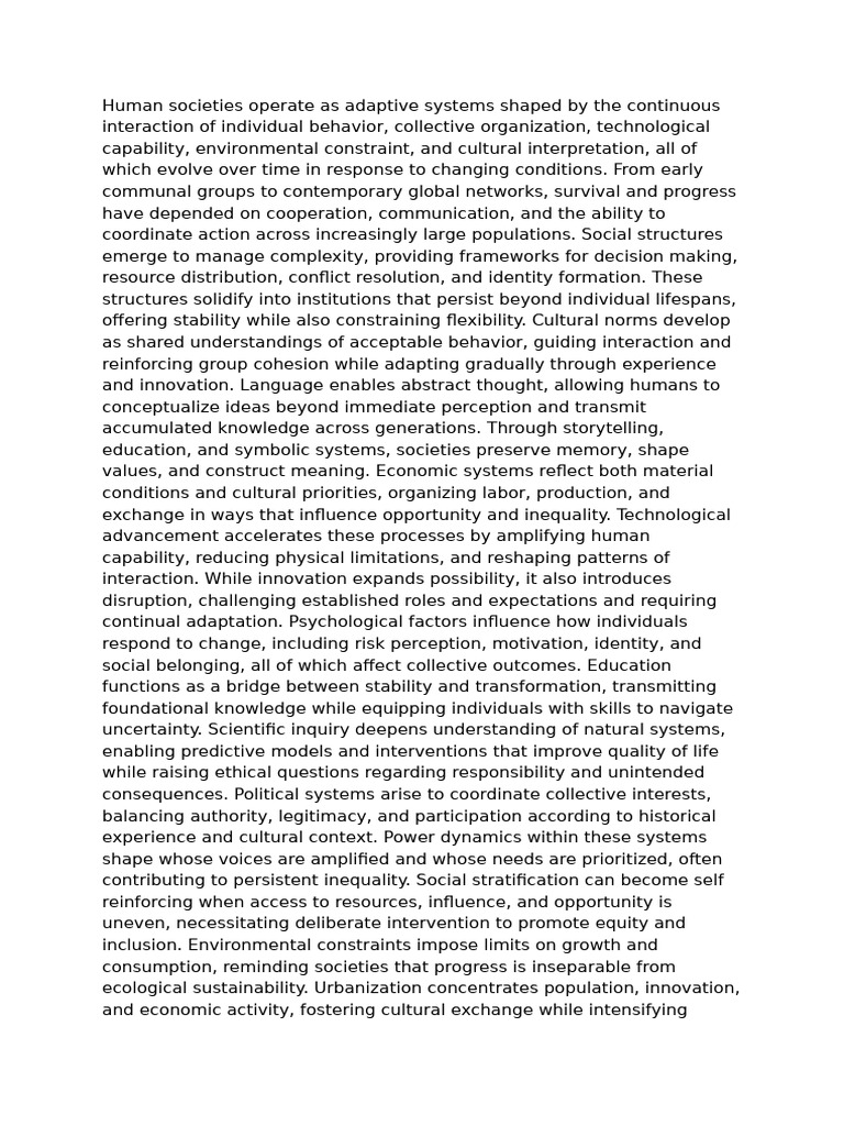 Dynamics of Adaptive Human Societies | PDF | Institution | Society