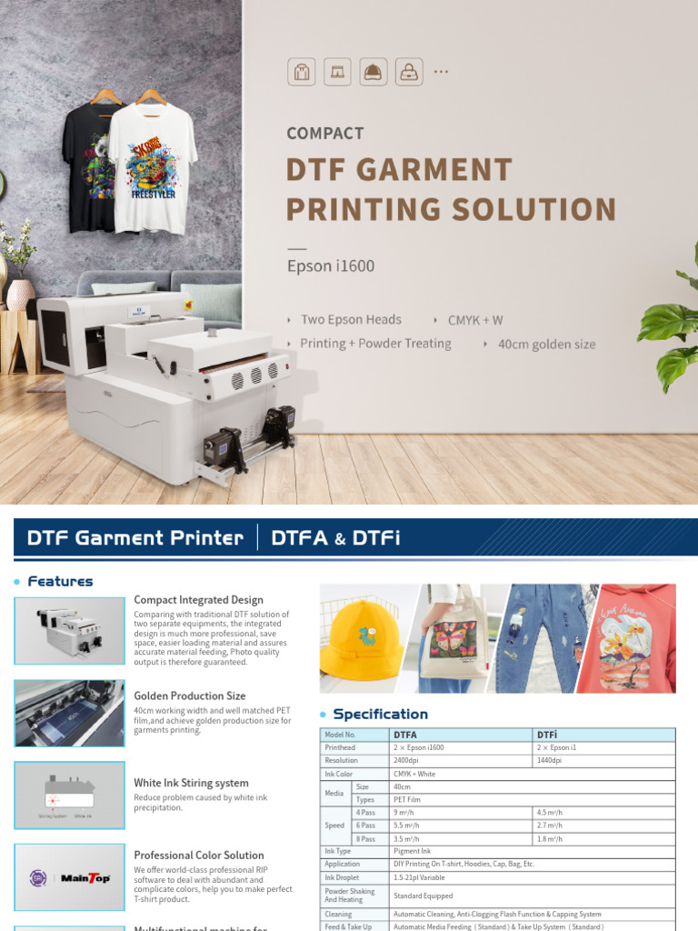 Catálogo DTFA & DTFi | PDF | Printer (Computing) | T Shirt