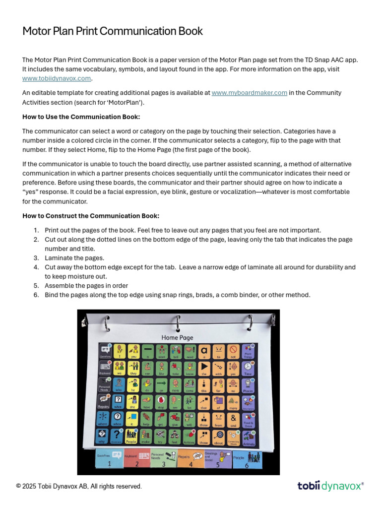 Motor Plan Print Communication Guide | PDF