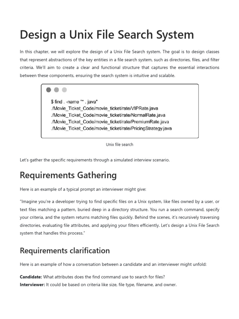 Unix File Search System Design Guide | PDF | Boolean Data Type | Class ...
