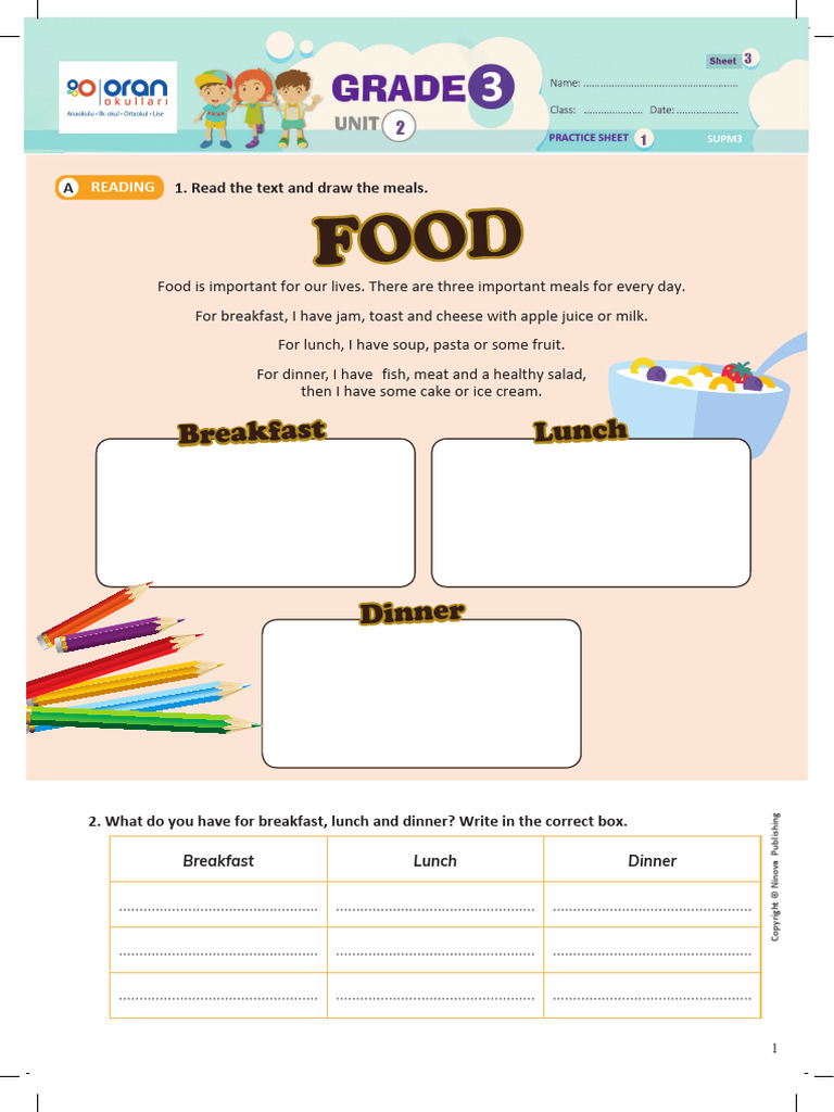 grade3 | PDF | Meal | Lunch