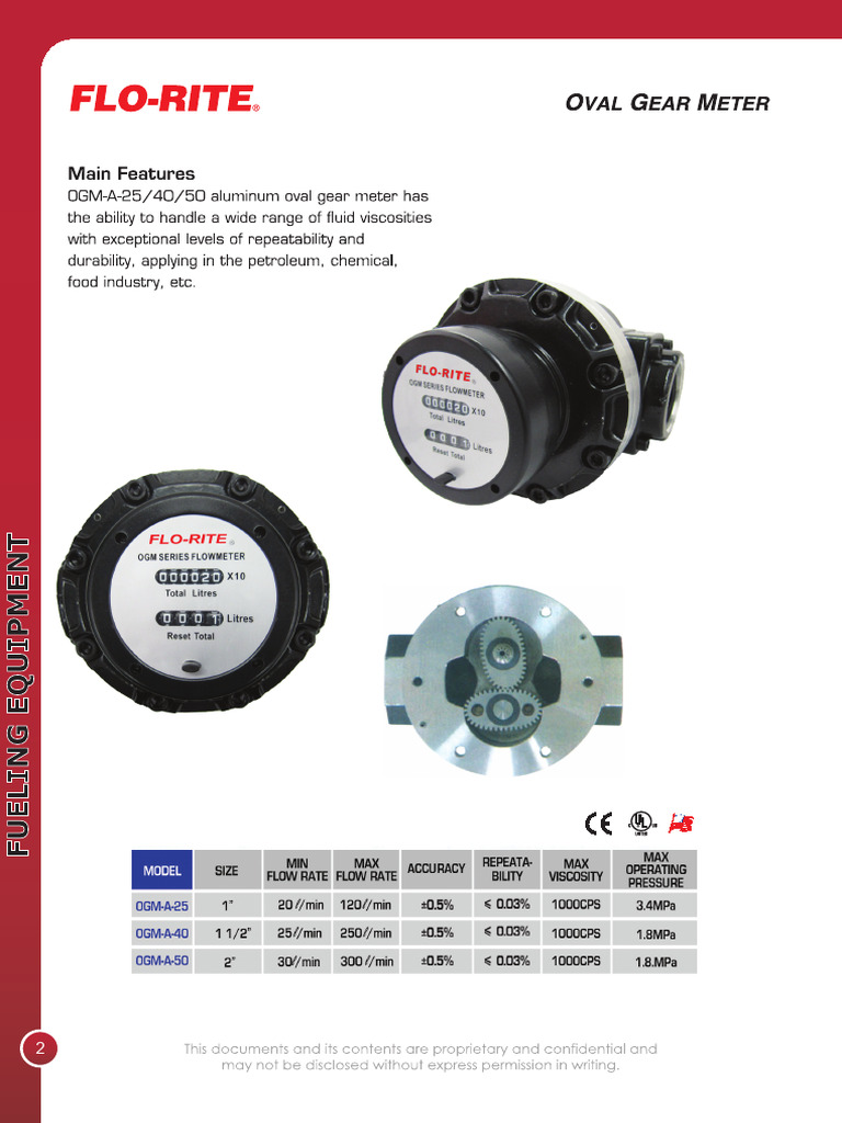 Flo Rite Oval Gear Meter PDF | PDF