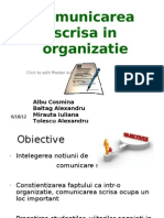 Comunicarea Scrisa in Organizatie