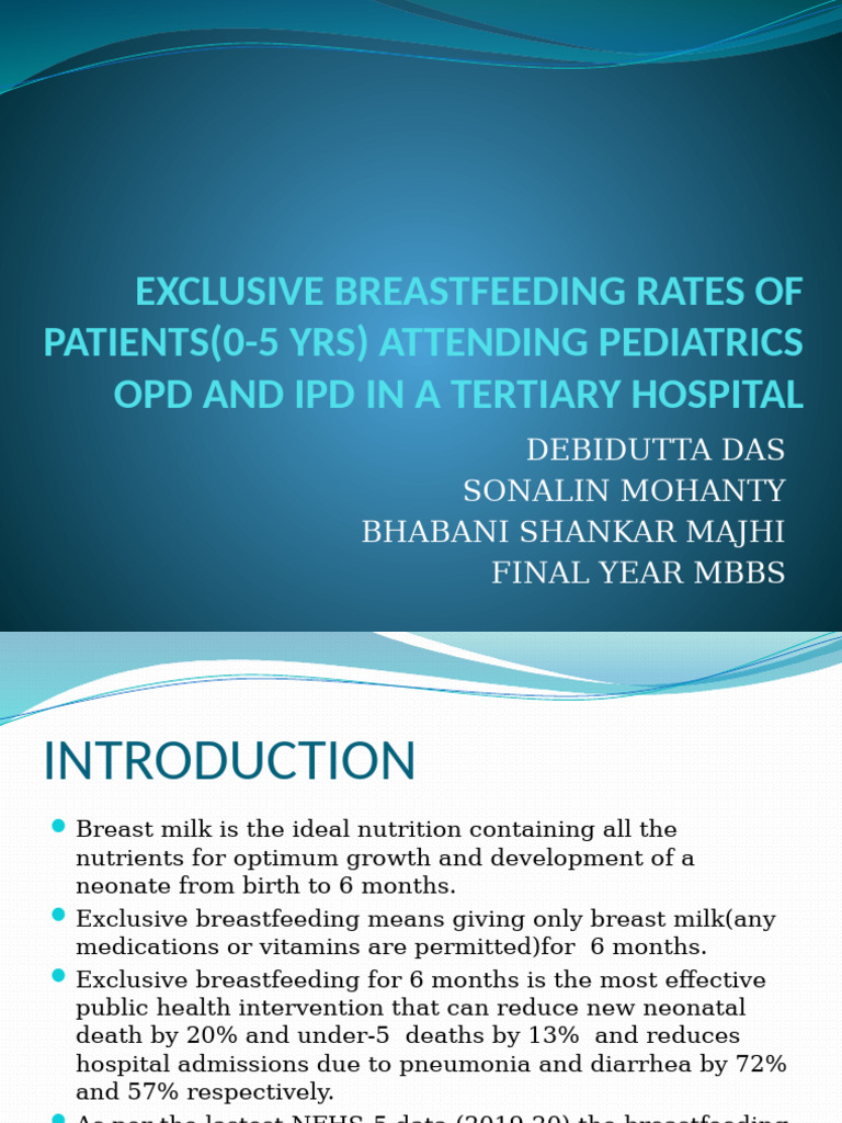 Exclusive Breastfeeding Rates in Pediatrics | PDF | Breast Milk ...