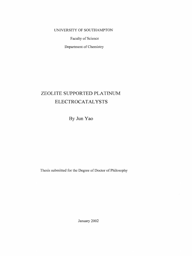 Zeolite-Supported Platinum Electrocatalysts | PDF | Zeolite | Catalysis