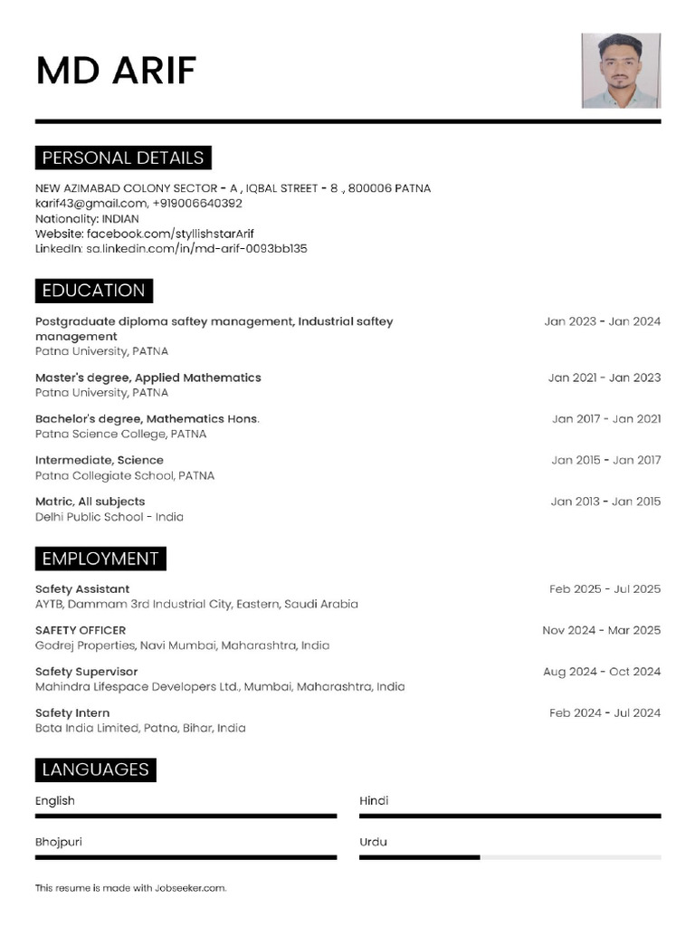 MD Arif Resume | PDF