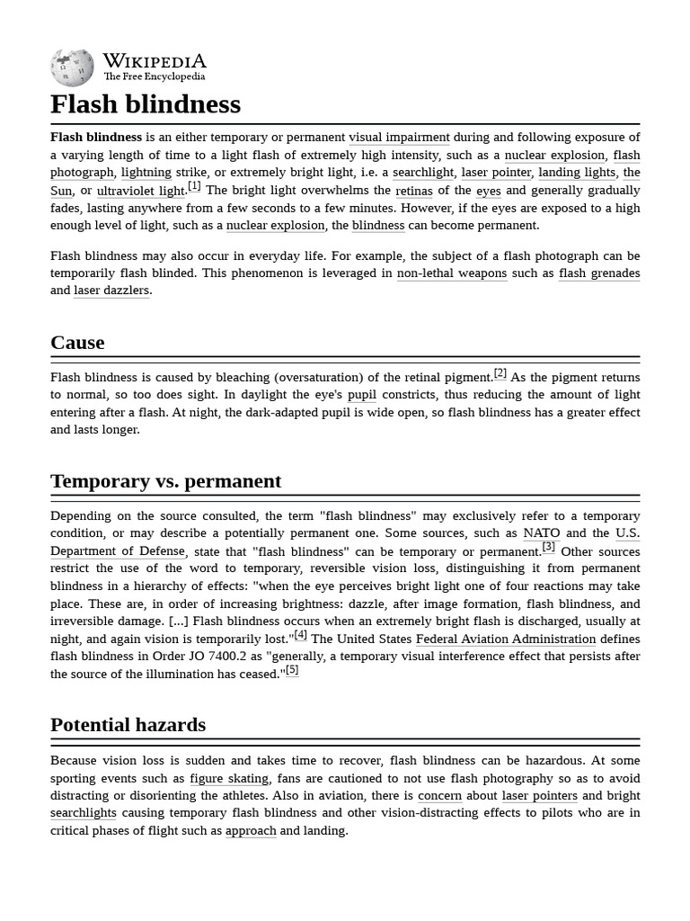 Flash Blindness | PDF | Light | Vision