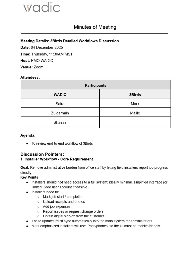 3Birds Detailed Workflows Discussion - Minutes of Meeting - 04-12-2025 ...