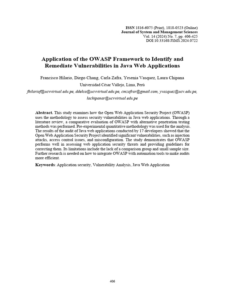 OWASP Framework for Java App Security | PDF | Computer Security | Security